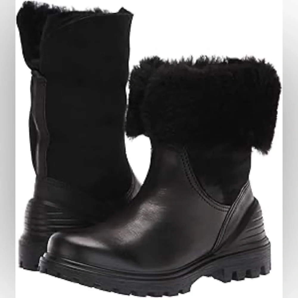 ECCO Women's Tredtray Pull on Shearling Boot Fashion Black Size 10-10.5 (41)